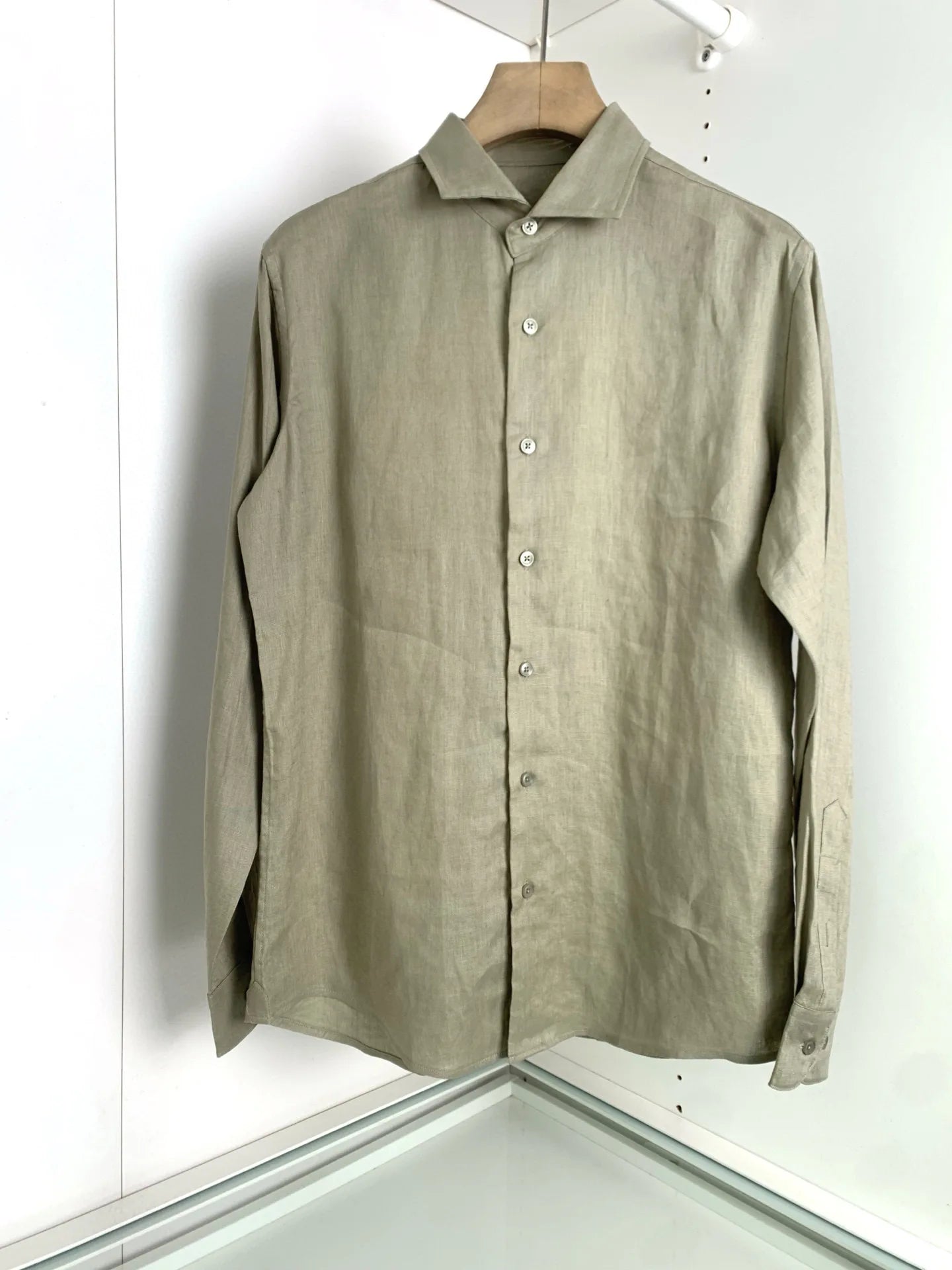 【Multiple color options】100% linen loose cut light luxury business casual breathable linen long sleeve shirt