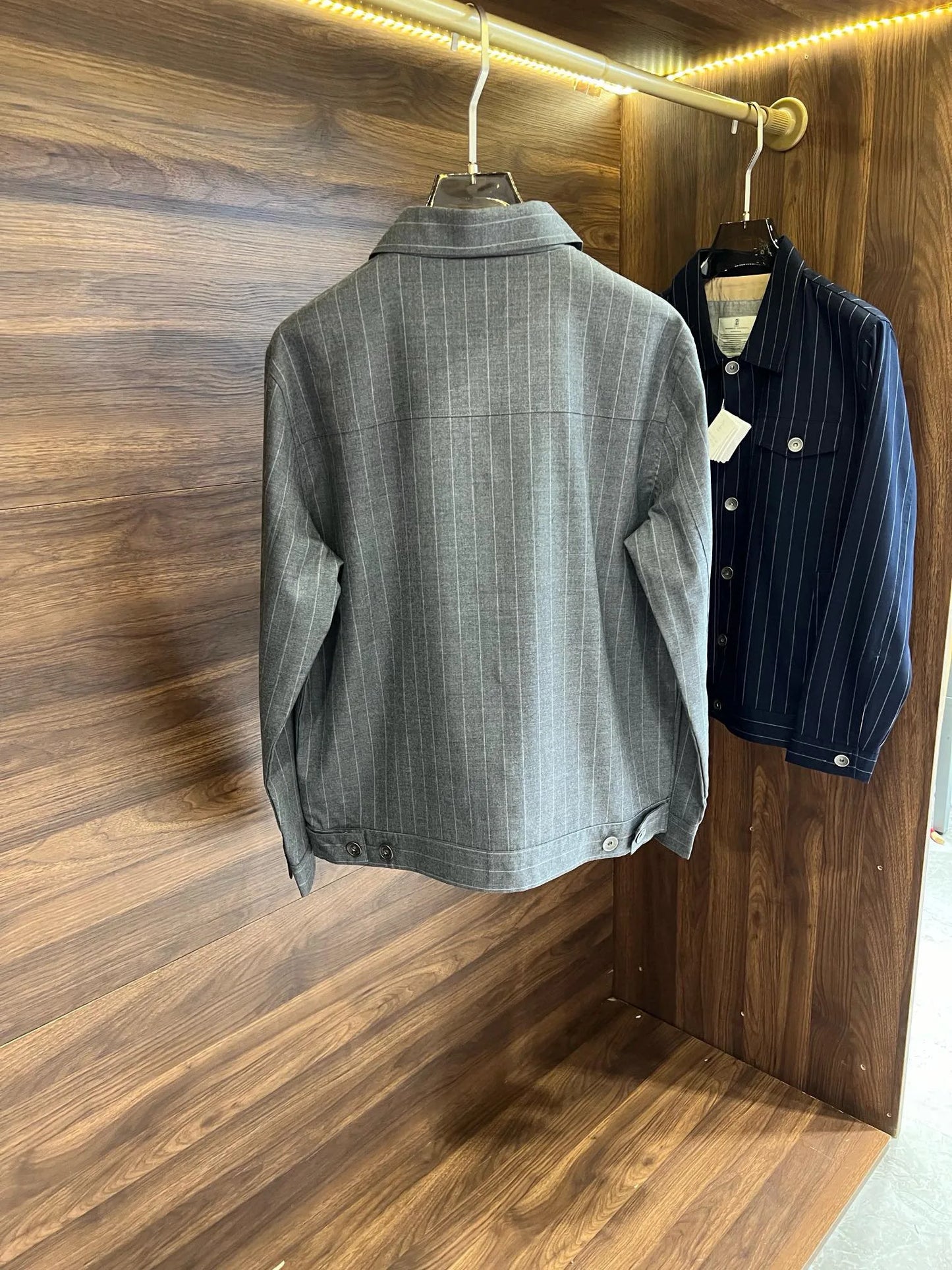 Italy BC old money style men's clothing 24 autumn and winter new wool material striped fashion business casual jacket