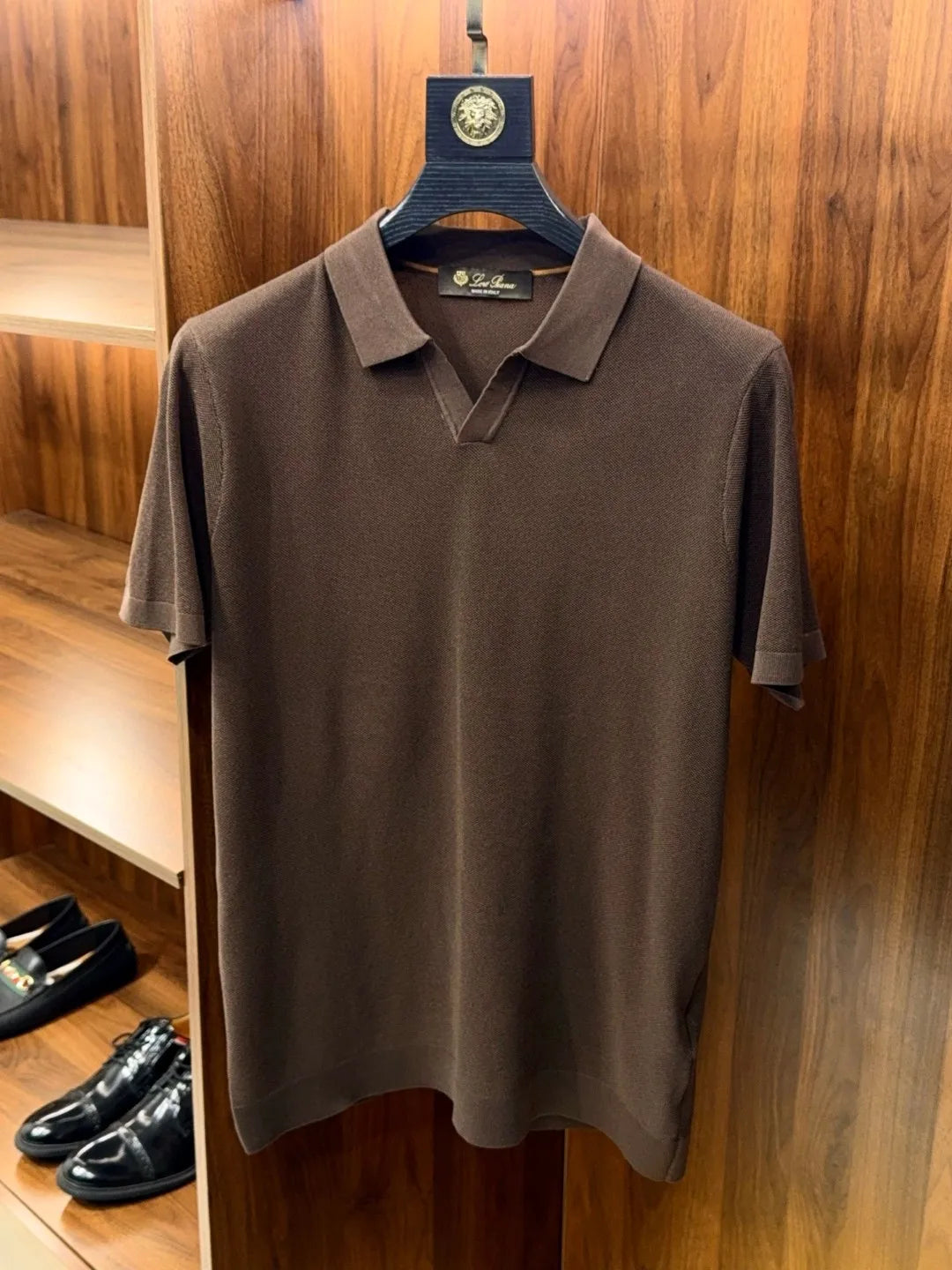 LP Italian old money style light luxury summer mulberry silk mixed Lyocell Haiou collar business casual short-sleeved polo shirt