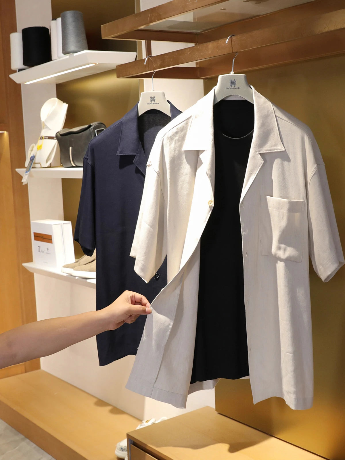 2025 summer new men's high-end old money style linen short-sleeved shirt set lazy style two-piece set