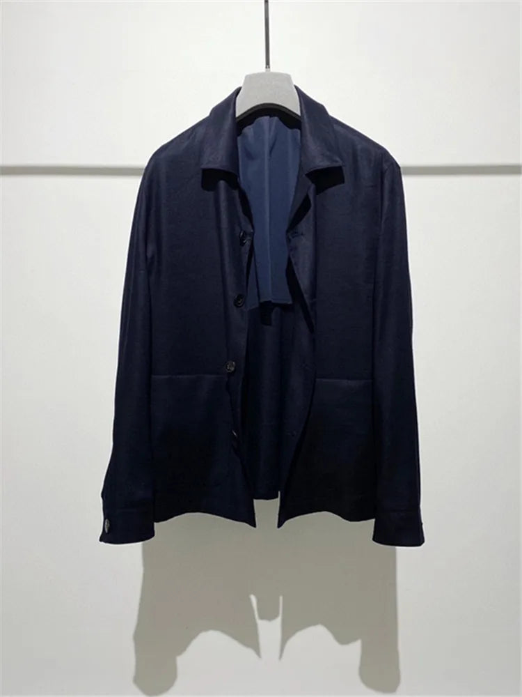 Classic old money style, high-end skin-friendly texture, breathable lapel linen tooling jacket