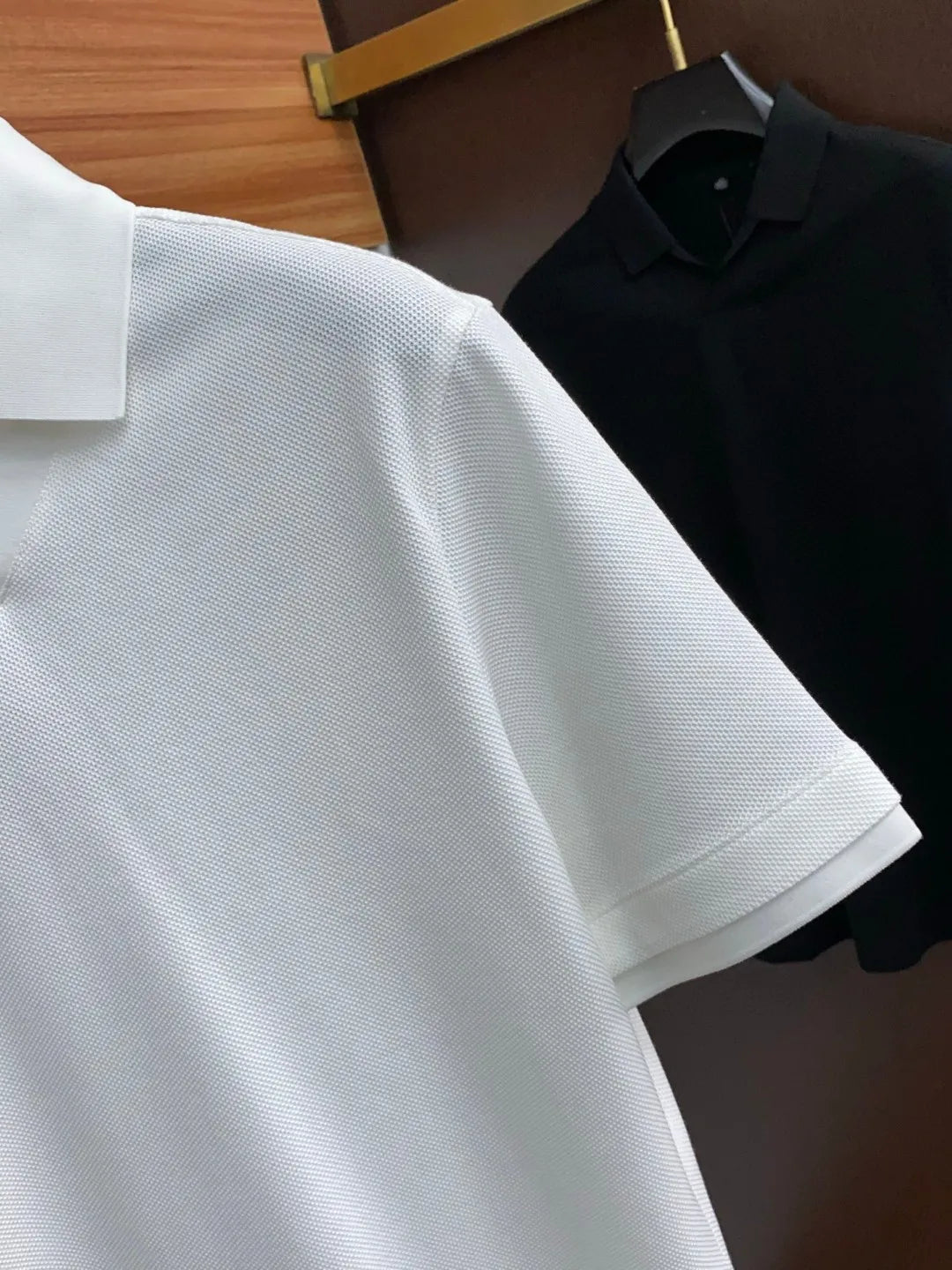 Italian old money style summer pure cotton Haiou collar simple casual short-sleeved polo shirt