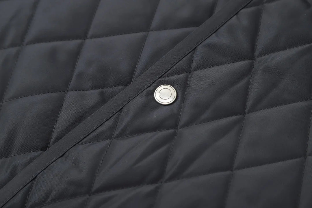Classic LP Premium Textured Cashmere Woolen Lapel Rhombus Quilted Car Line Warm Camel Velvet Cotton Jacket