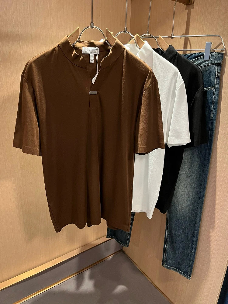 Italy BC summer new yarn cotton breathable simple fashion casual short-sleeved T-shirt