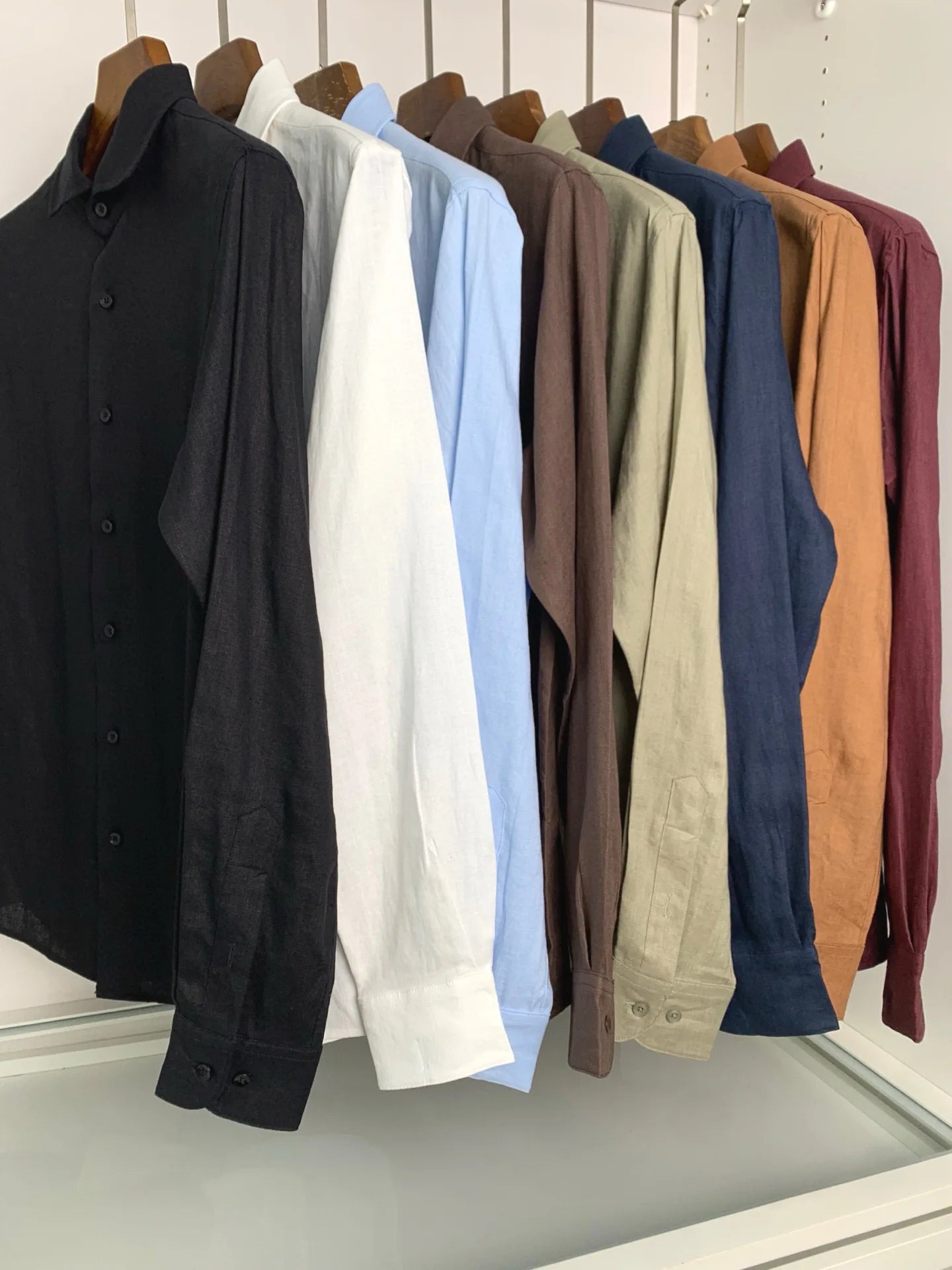 【Multiple color options】100% linen loose cut light luxury business casual breathable linen long sleeve shirt