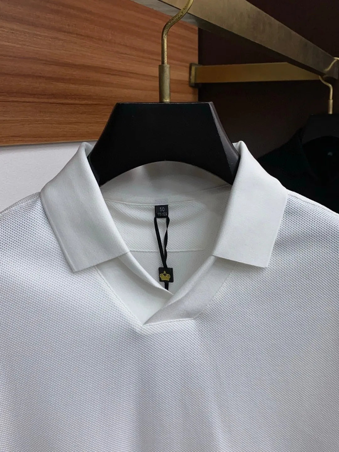 Italian old money style summer pure cotton Haiou collar simple casual short-sleeved polo shirt