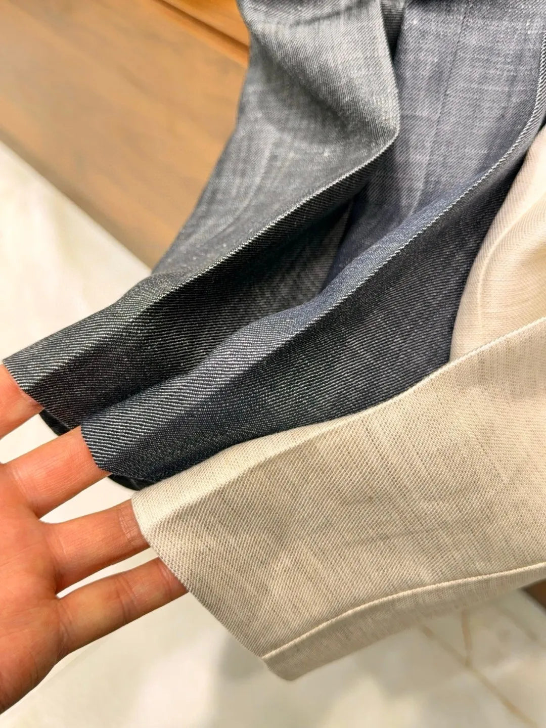 Italian style European and American LP light luxury men's summer linen Tencel straight tube minimalist business casual trousers