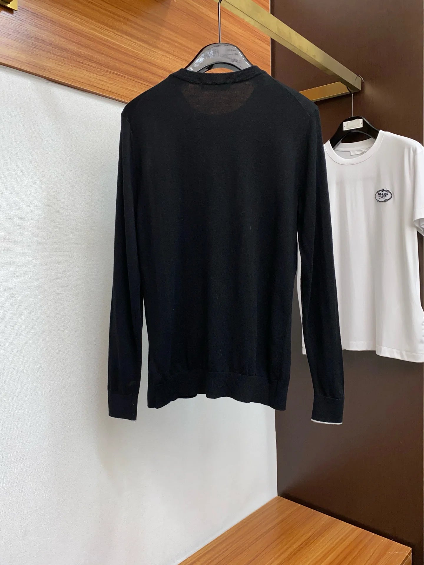 Italian BC men's cashmere yarn solid color knitted sweater
