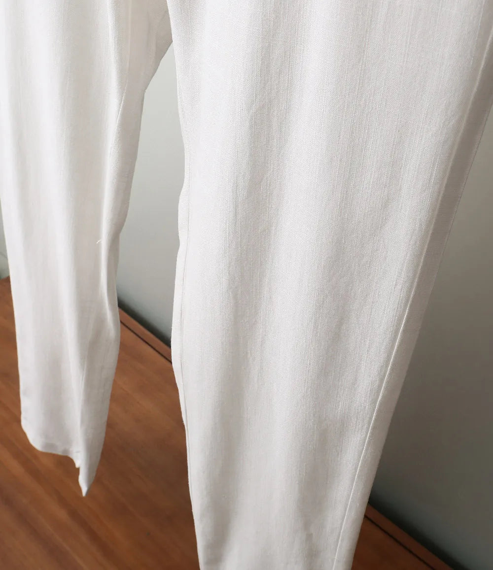 Italian BC vintage style minimalist 25 summer small straight fit business casual linen trousers