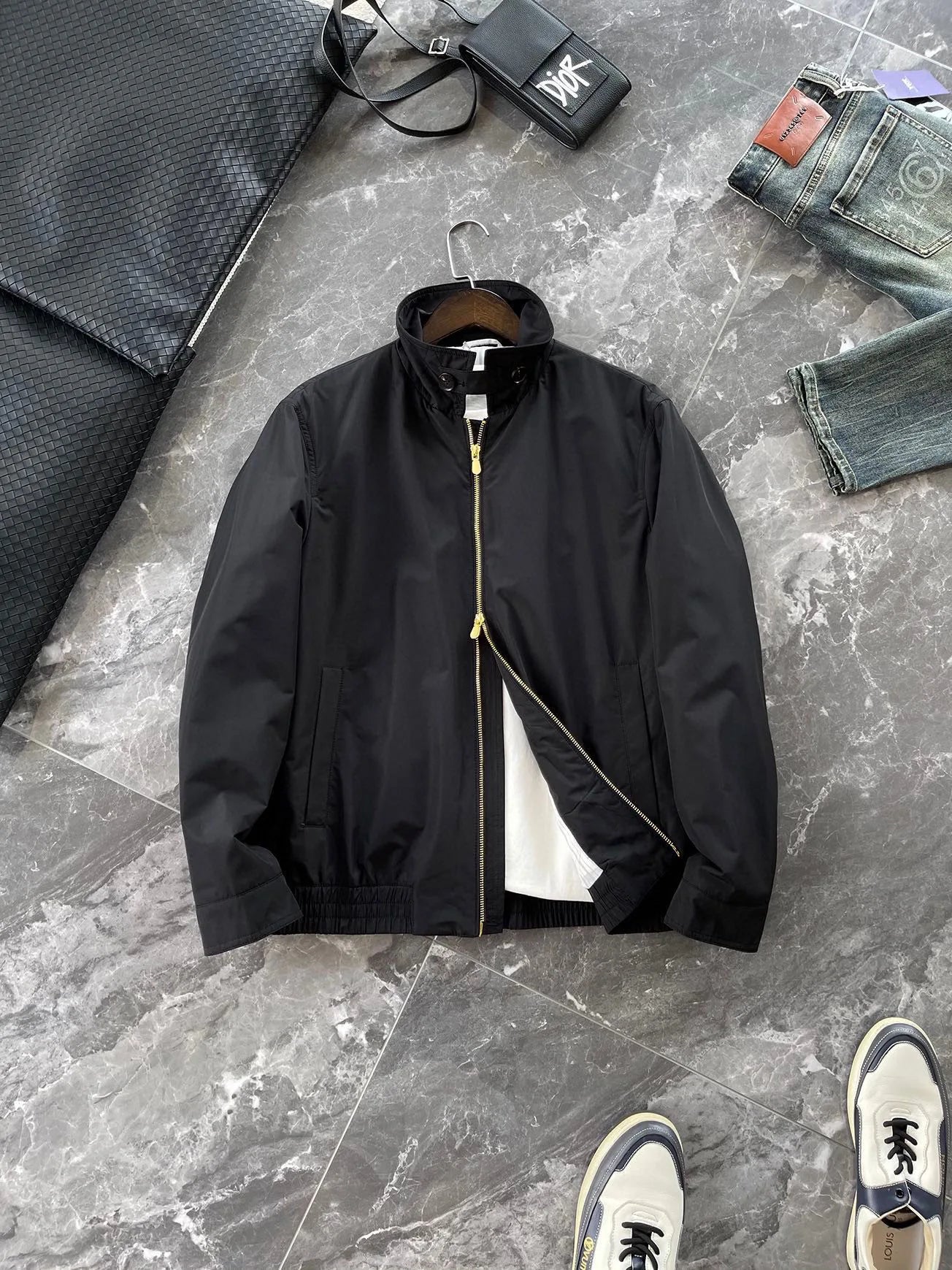 Italy BC men's clothing autumn and winter new fashion casual old money wind Harrington built-in thin cotton thermal jacket