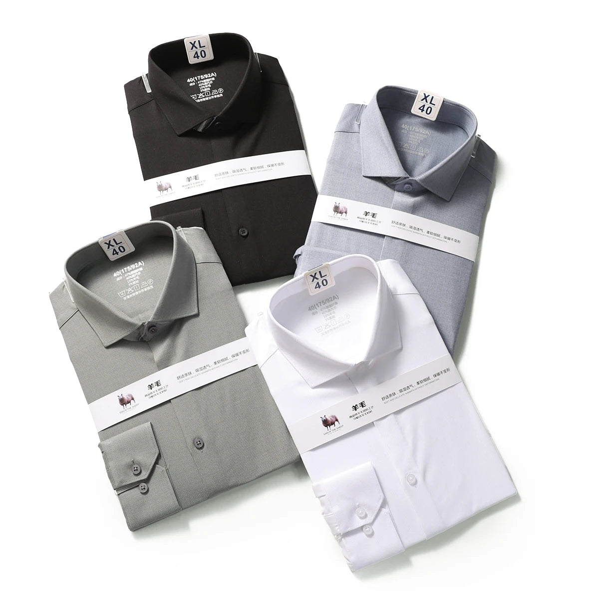 Premium old money style, spring and autumn new modal wool blended long-sleeved shirt business casual shirt