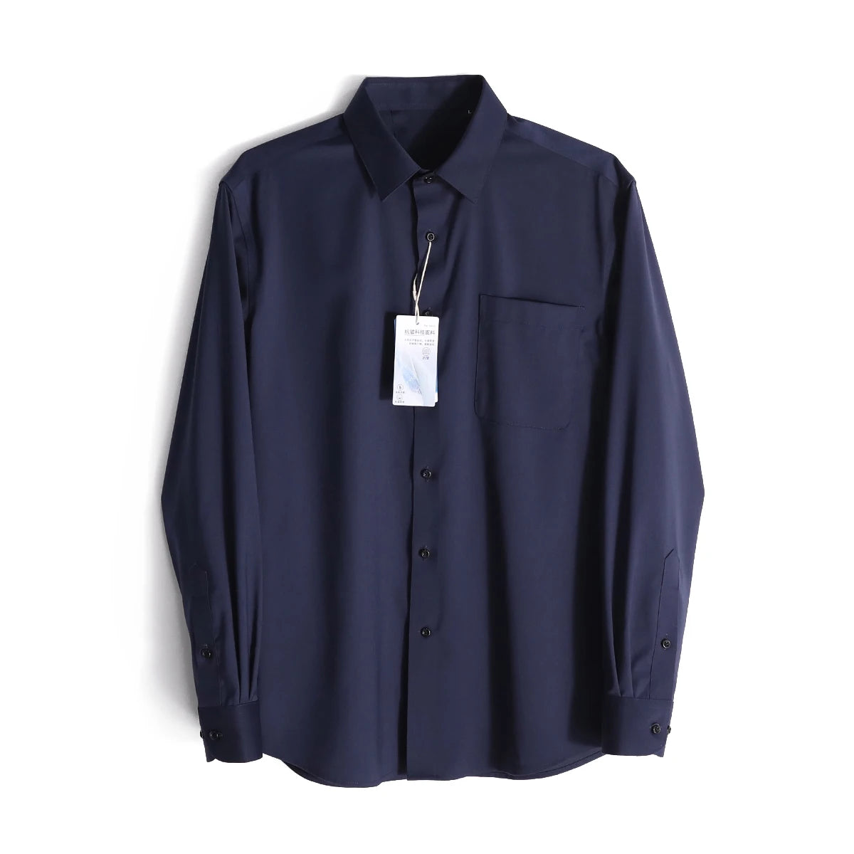 Italian luxury, spring new men's light business drape anti-wrinkle elastic long-sleeved shirt bottoming top