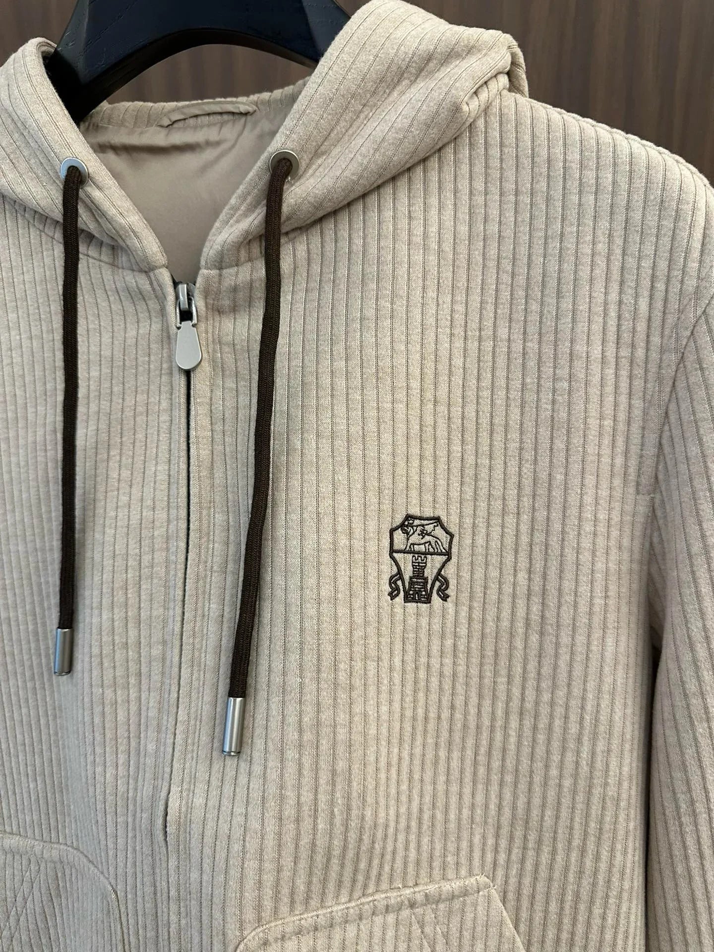 Italy BC old money style men's clothing 24 autumn and winter new wool stripe fashion business casual hooded jacket