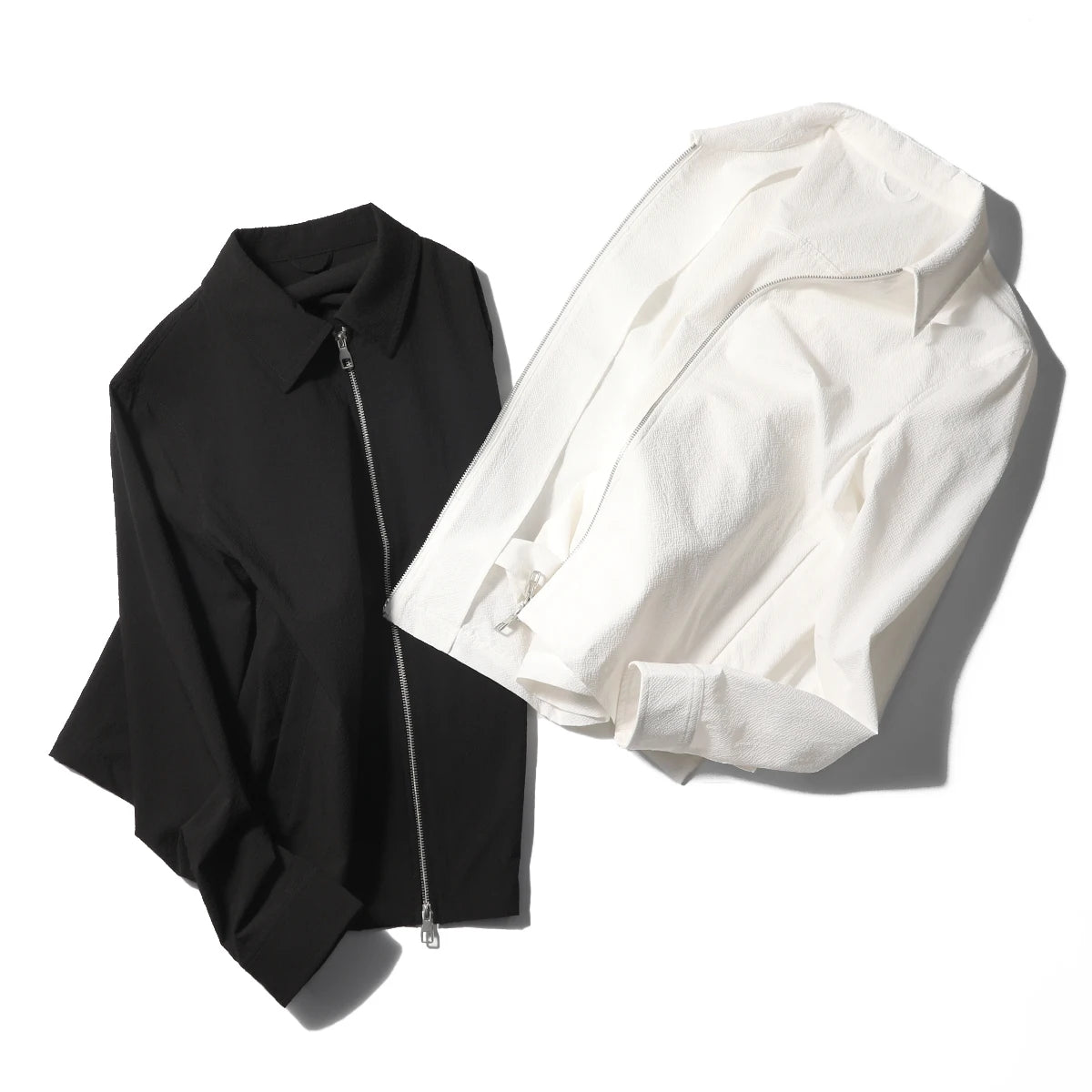 2025 spring and summer new men's high sense business casual breathable seersucker shirt lapel jacket jacket