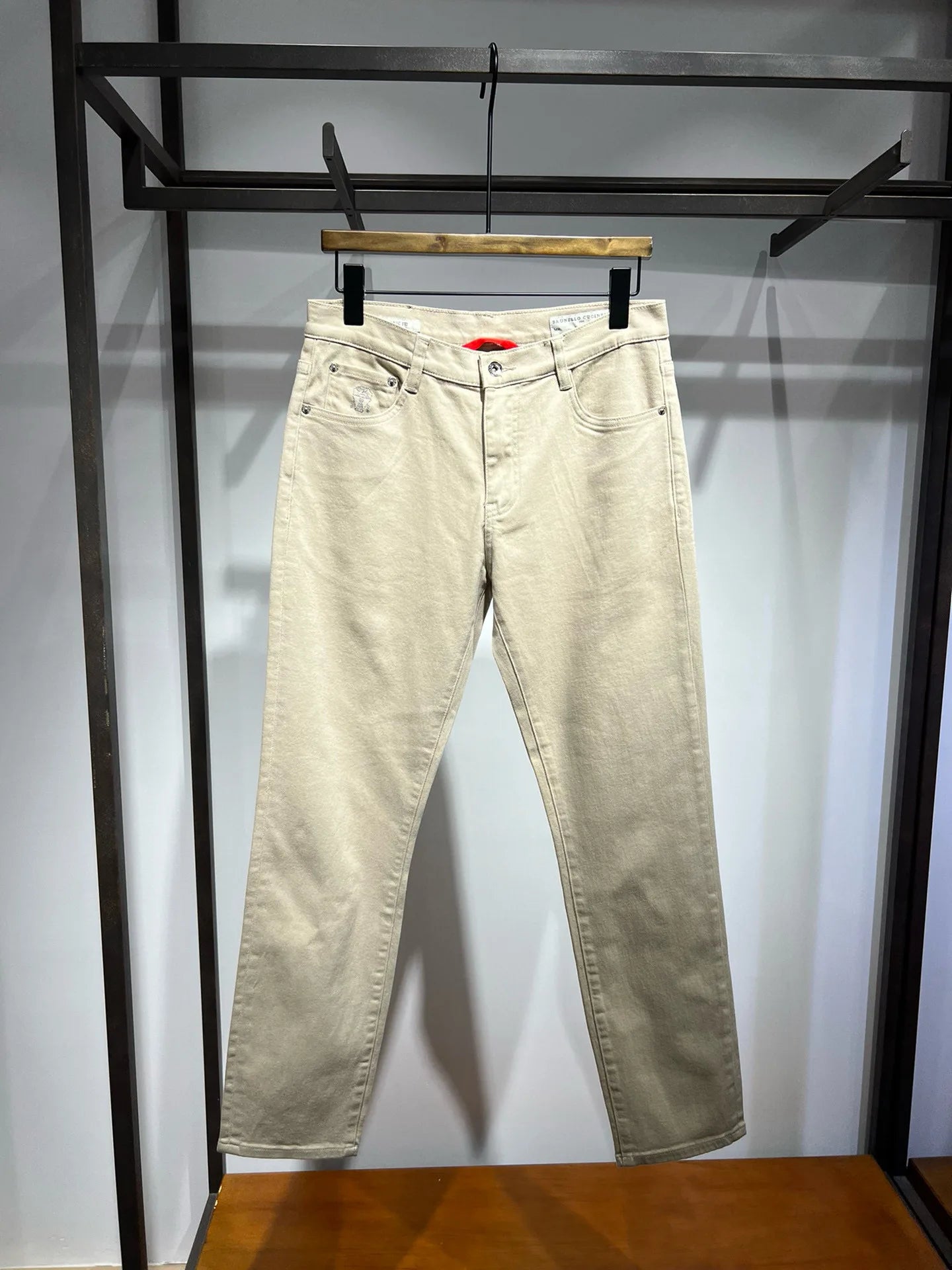 Fashion light luxury Italian BC men's spring and summer new business casual fashion small straight jeans