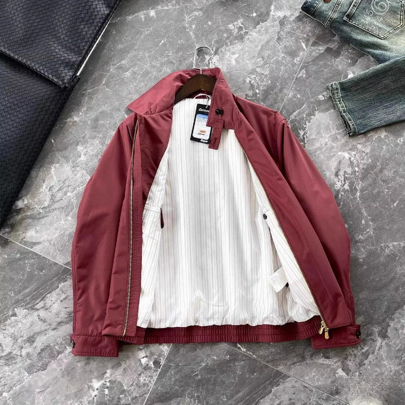 Italy BC men's clothing autumn and winter new fashion casual old money wind Harrington built-in thin cotton thermal jacket