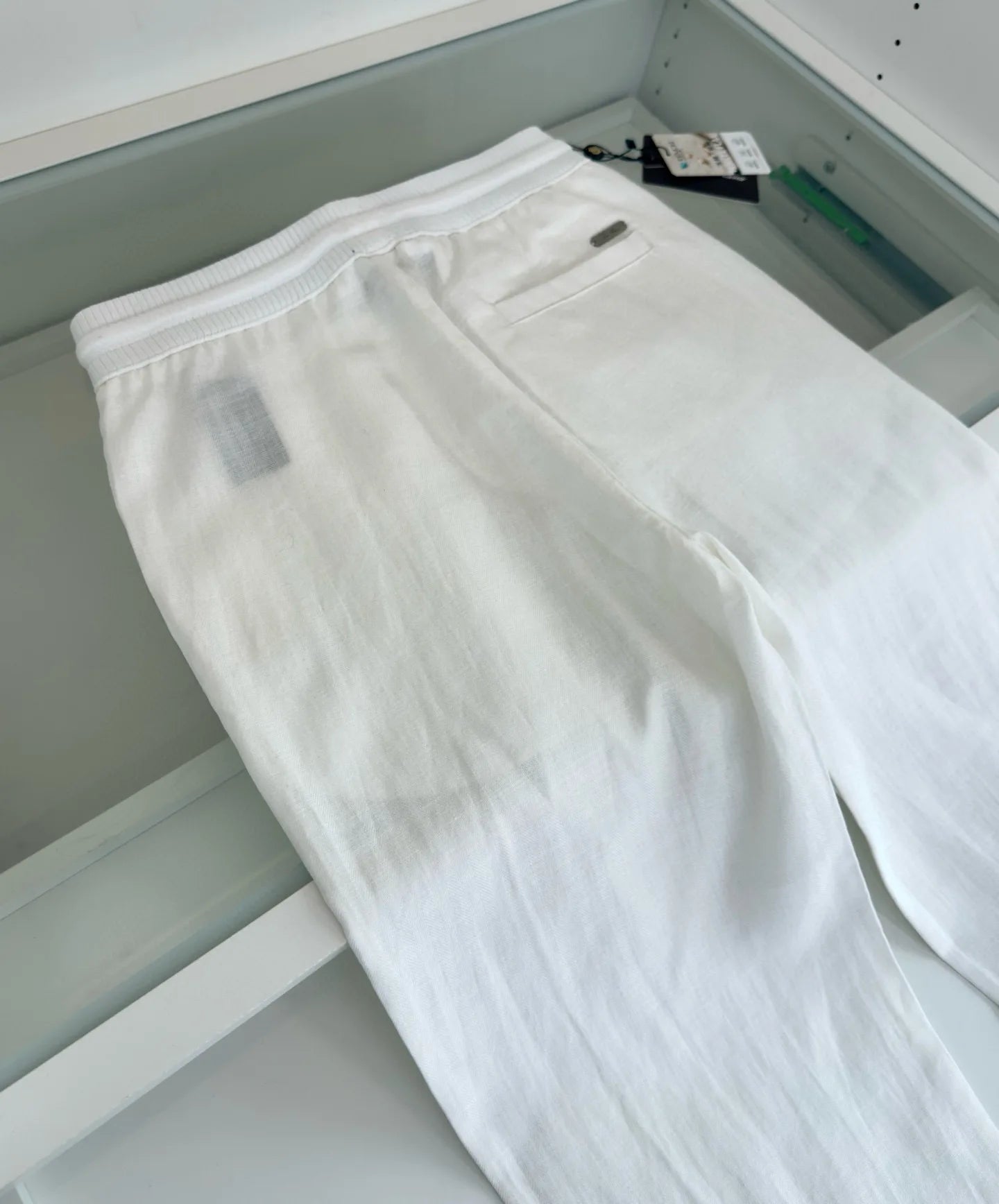 Italian LP men's summer new Tencel linen sweat-absorbing breathable simple fashion straight casual pants