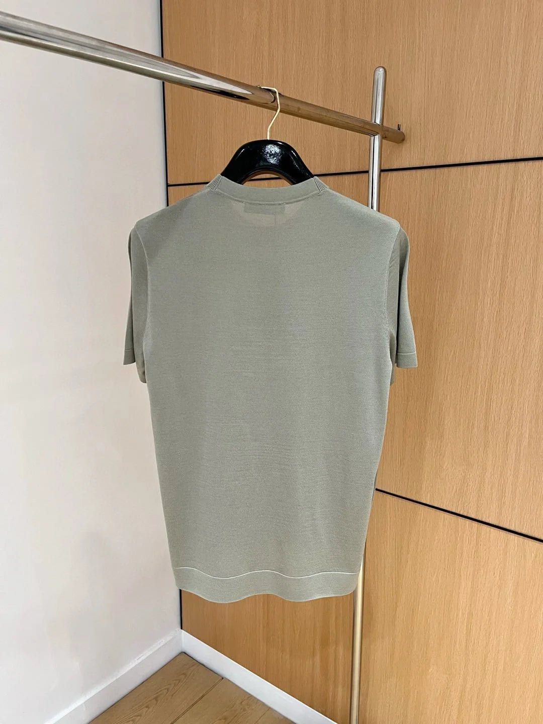 Italian LP Men's Spring/Summer New Collection Wool Sand Thread Cotton Simple Fashion Round Neck Knitted Short Sleeve T-shirt
