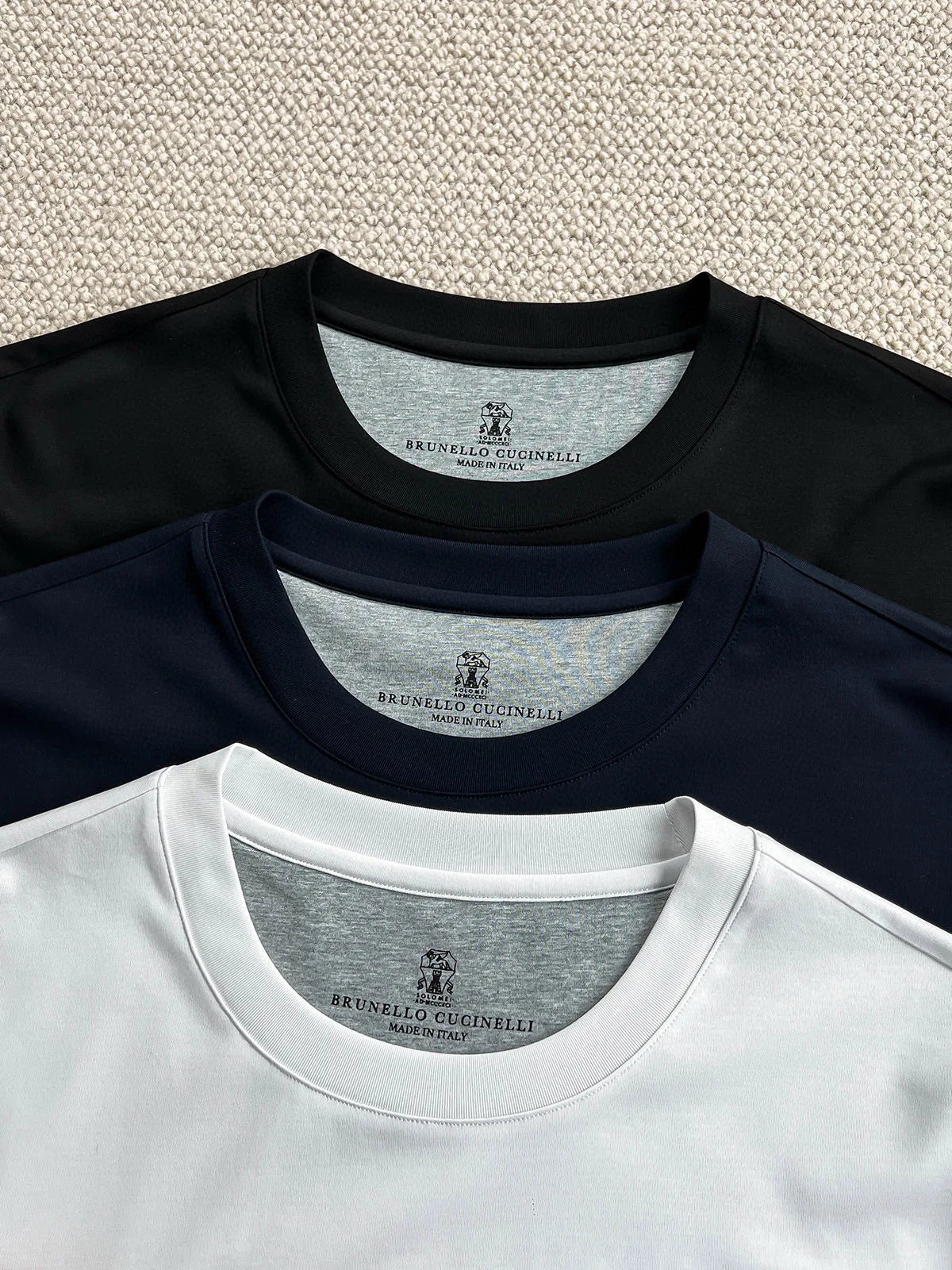 Italy BC men's clothing summer new cotton breathable solid color fashion casual old money wind round neck short sleeve T-shirt