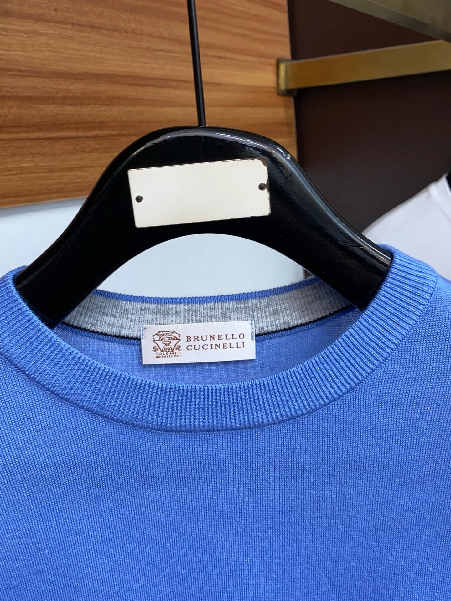 Italian BC men's cashmere yarn solid color knitted sweater