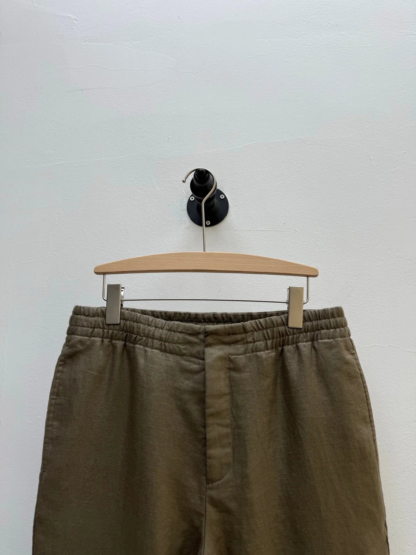High quality, old money style 100% linen, elastic waist fashion loose straight linen casual trousers
