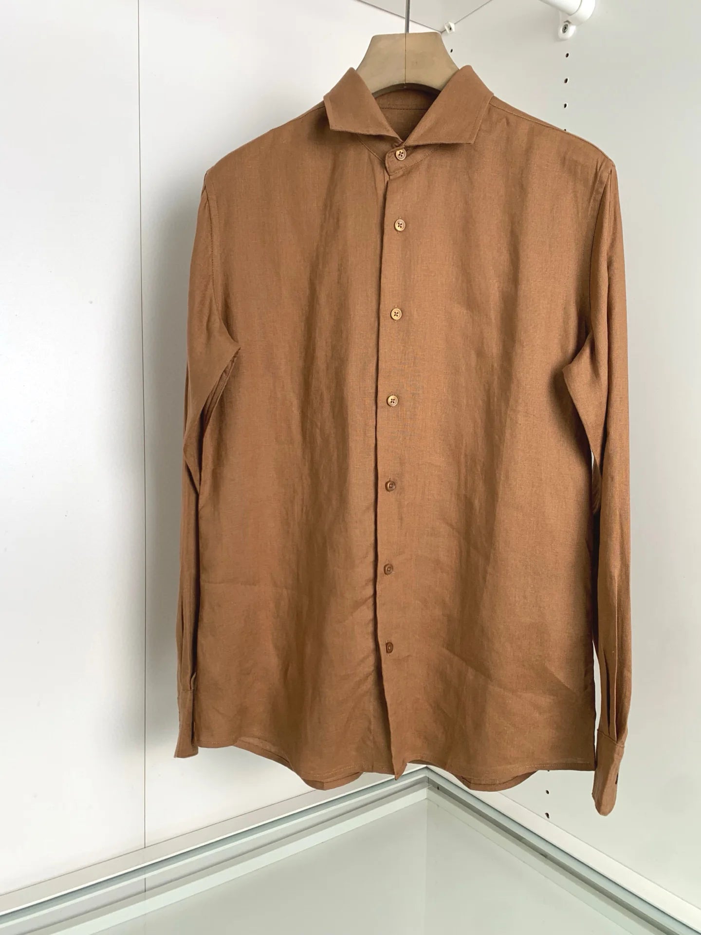 【Multiple color options】100% linen loose cut light luxury business casual breathable linen long sleeve shirt