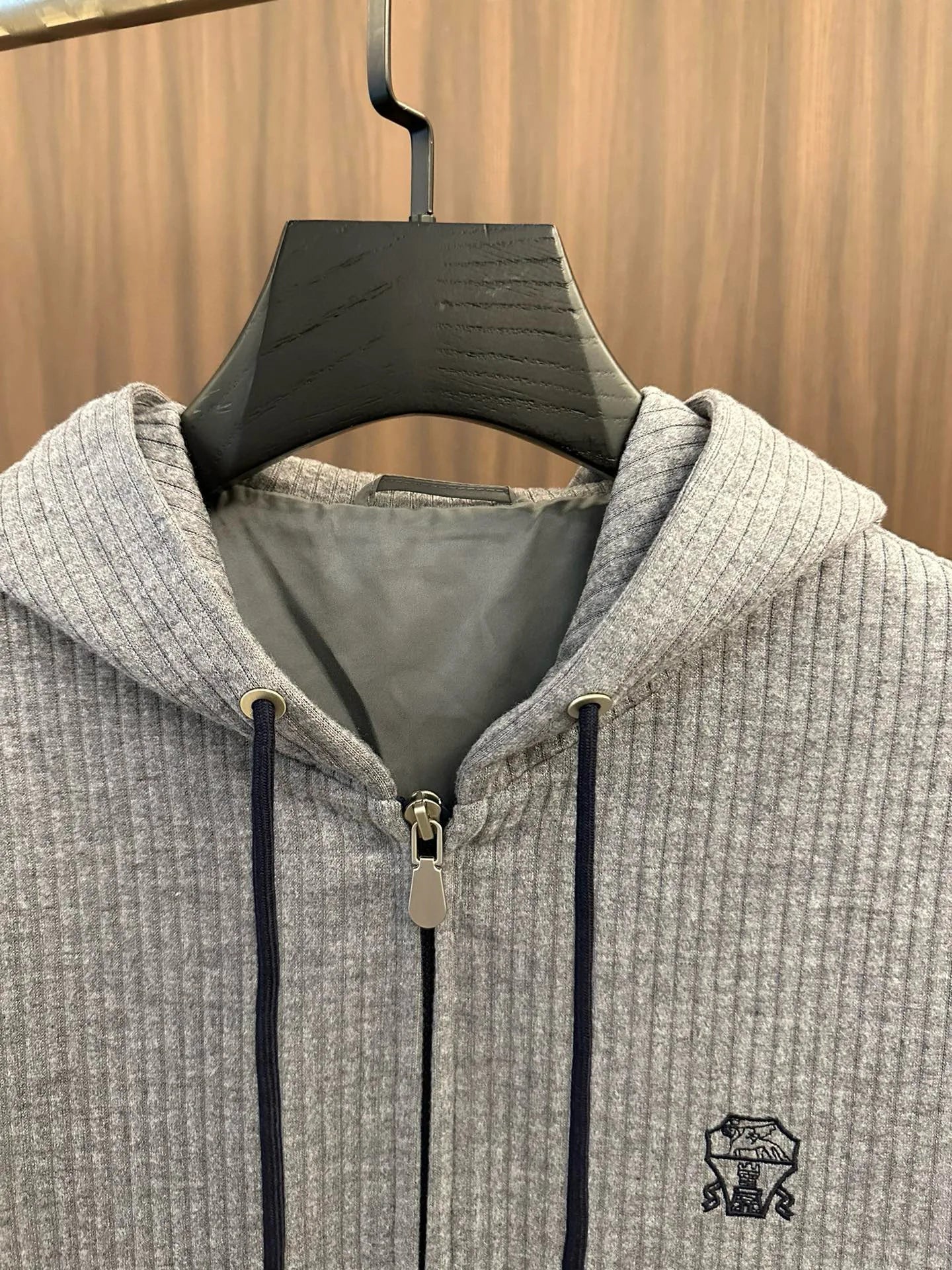 Italy BC old money style men's clothing 24 autumn and winter new wool stripe fashion business casual hooded jacket