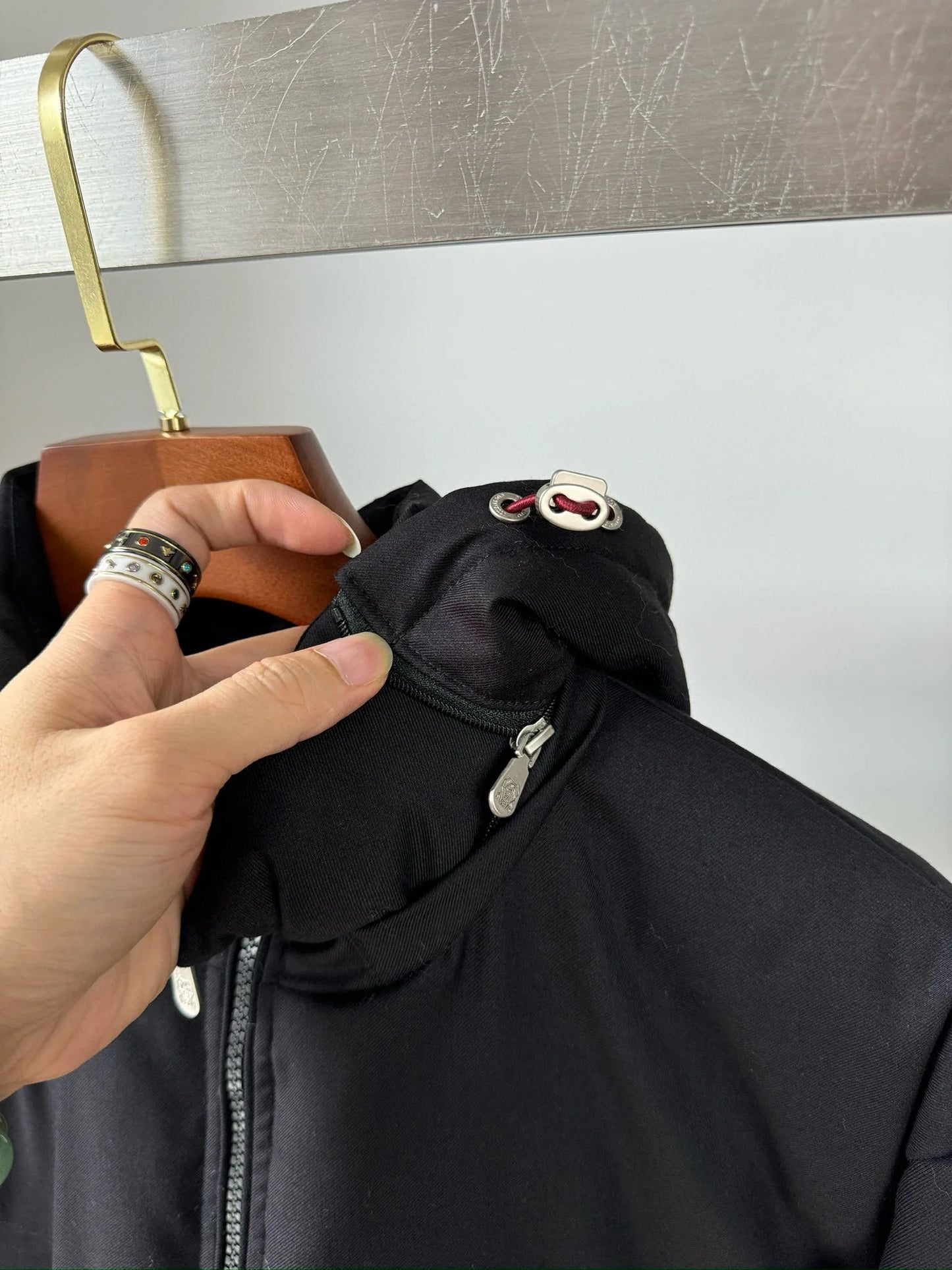 Italian BC men's autumn and winter new fashion casual thick warm stand collar hooded cotton coat thick jacket