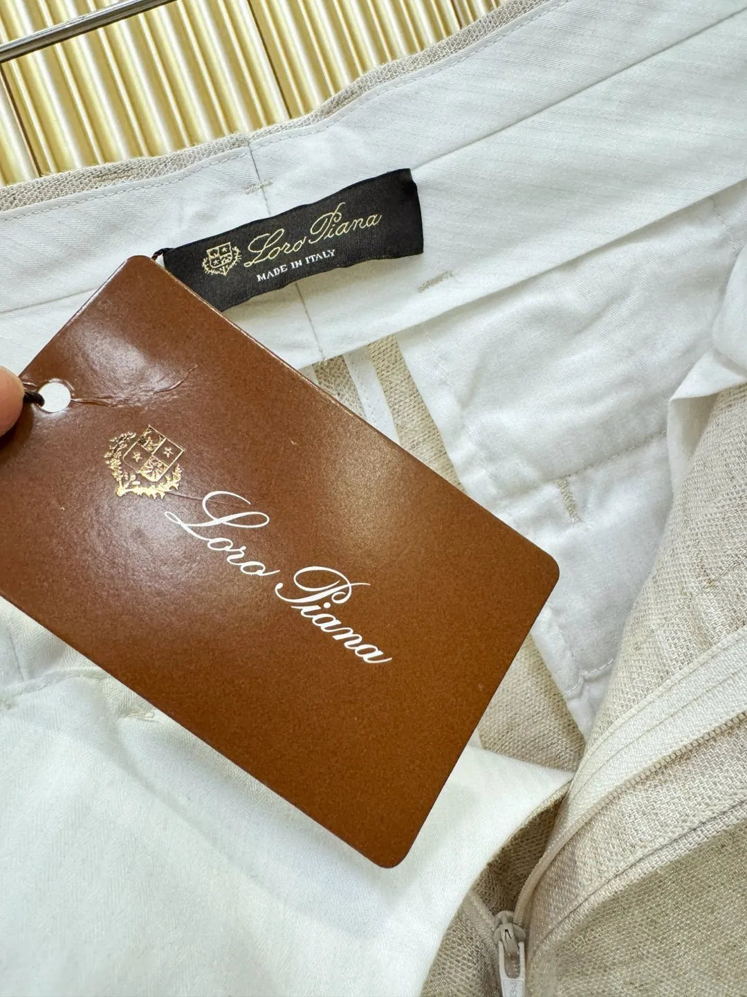 Italian LP light luxury minimalist summer high version straight pants business casual tencel linen pants men