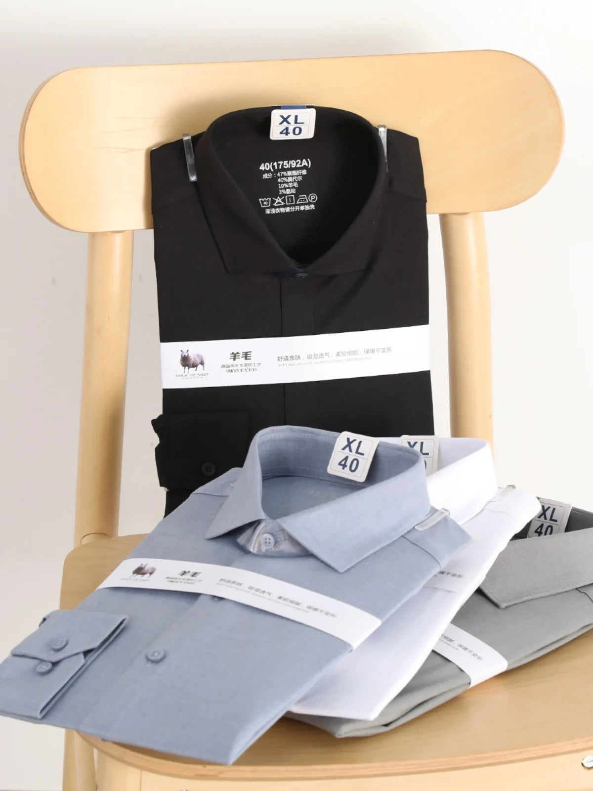 Premium old money style, spring and autumn new modal wool blended long-sleeved shirt business casual shirt