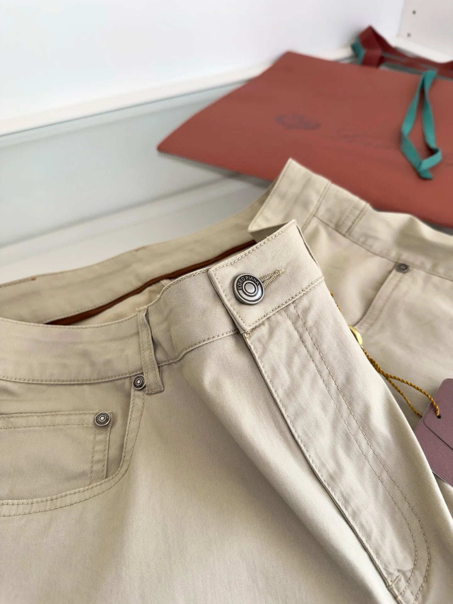 Italian LP men's clothing, spring and summer new solid color micro-elastic breathable simple fashion small straight casual pants