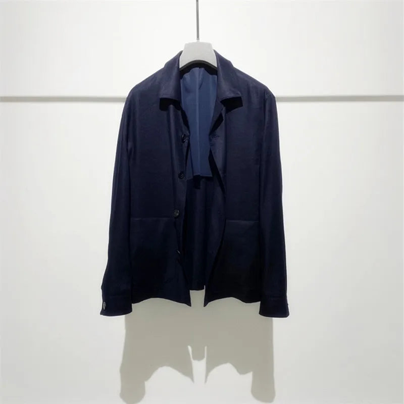 High luxury heavy series, light and breathable texture, temperament gentleman business casual linen loose jacket