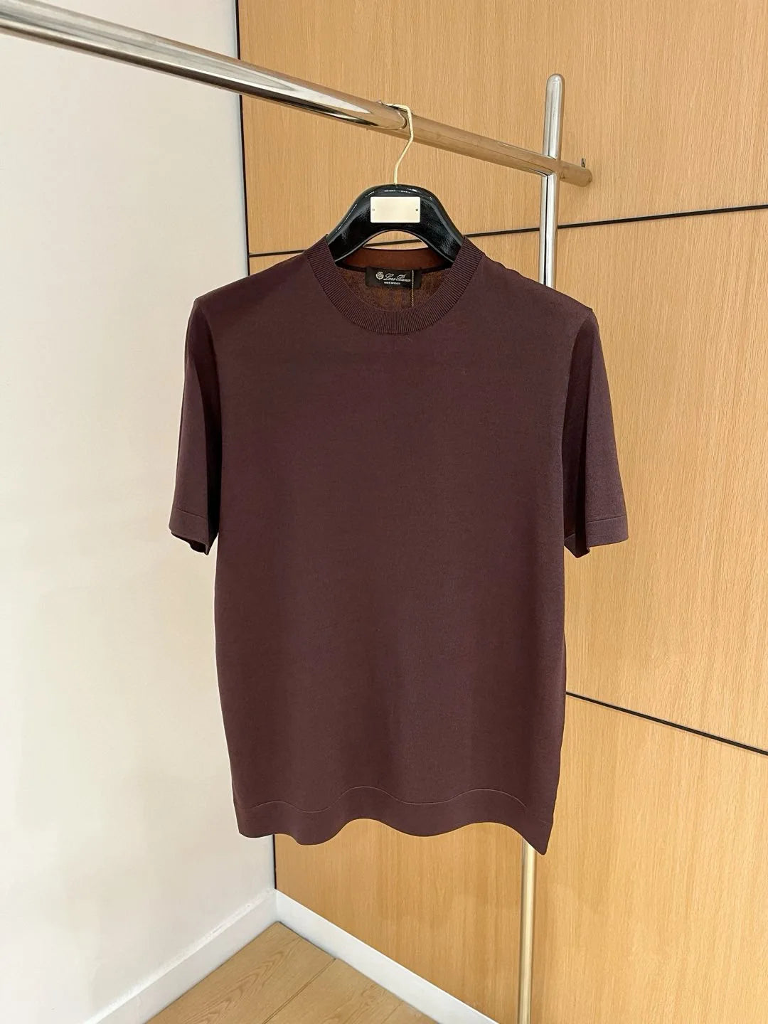 Italian LP Men's Spring/Summer New Collection Wool Sand Thread Cotton Simple Fashion Round Neck Knitted Short Sleeve T-shirt