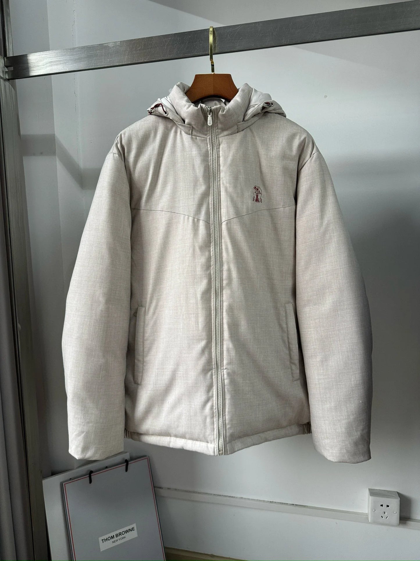 Italian BC men's autumn and winter new fashion casual thick warm stand collar hooded cotton coat thick jacket