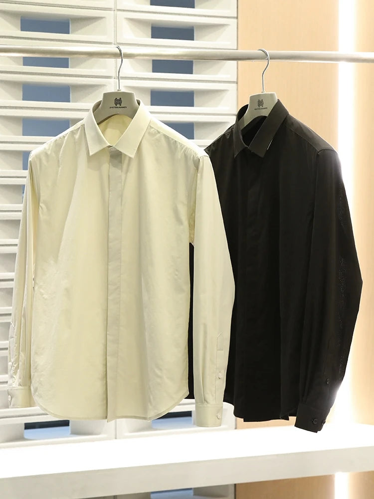 Tencel cotton blend autumn fashion business casual anti-wrinkle men's long-sleeved shirt