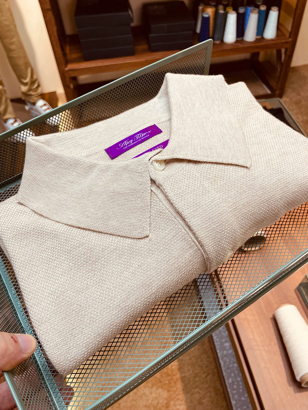 Autumn and winter business high-end mulberry silk long-sleeved shirt men's wool knitted cardigan sweater