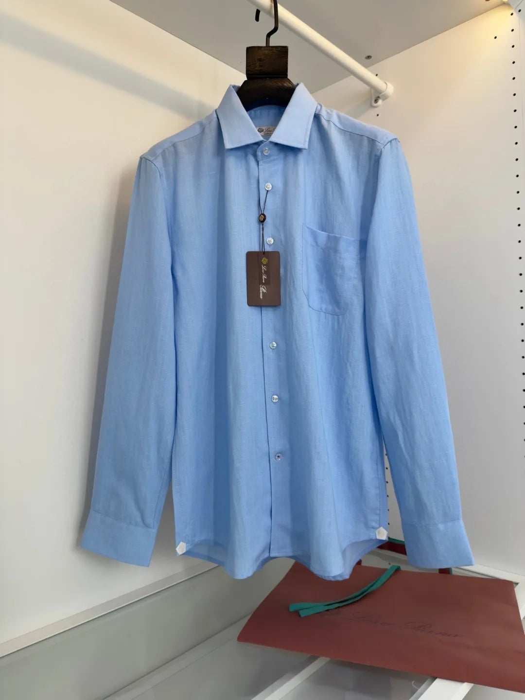 Italian LP Light Luxury Men's Spring and Summer Pure Linen Business Casual Elegant Long Sleeve Shirt Shirt