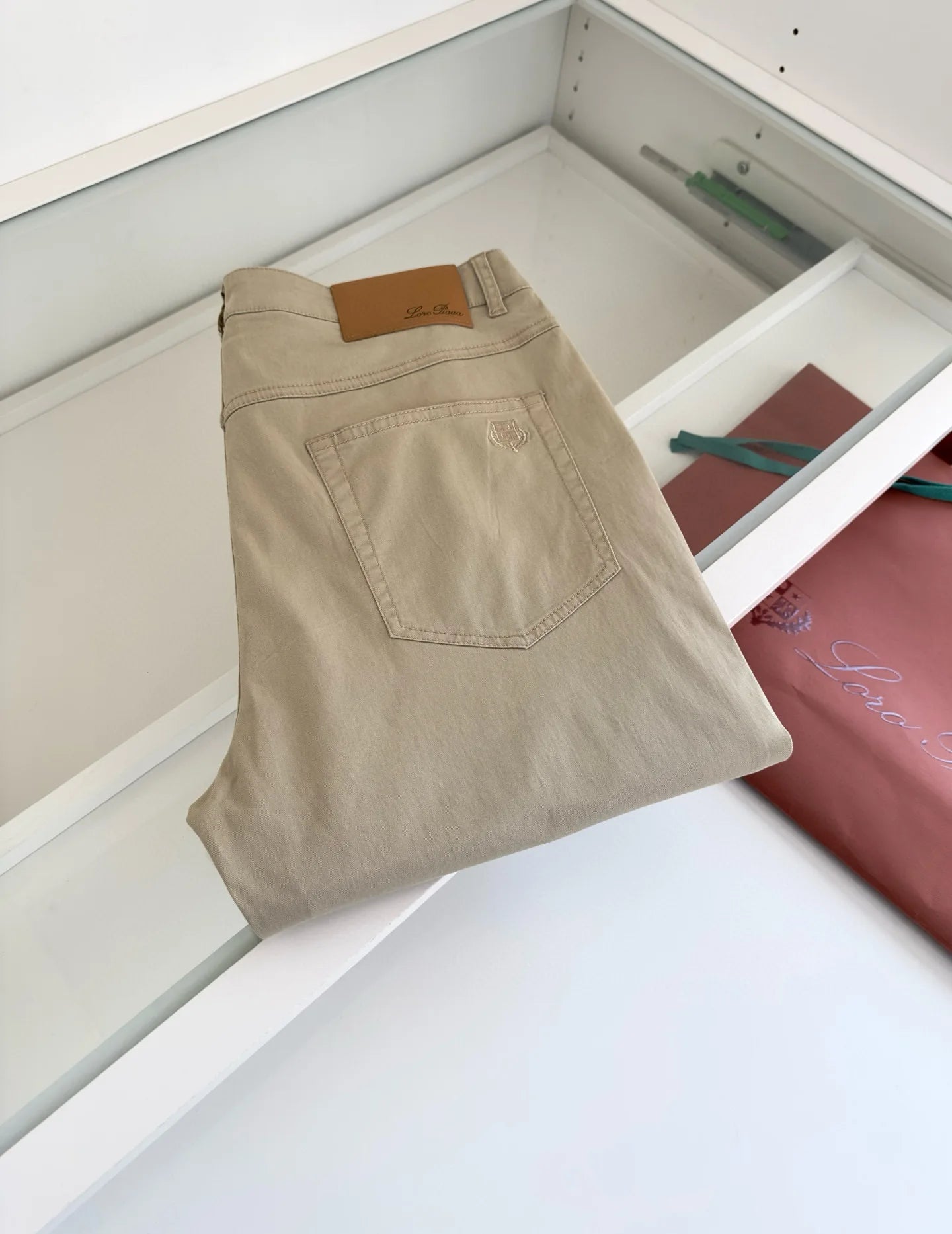 Italian LP men's clothing, spring and summer new solid color micro-elastic breathable simple fashion small straight casual pants