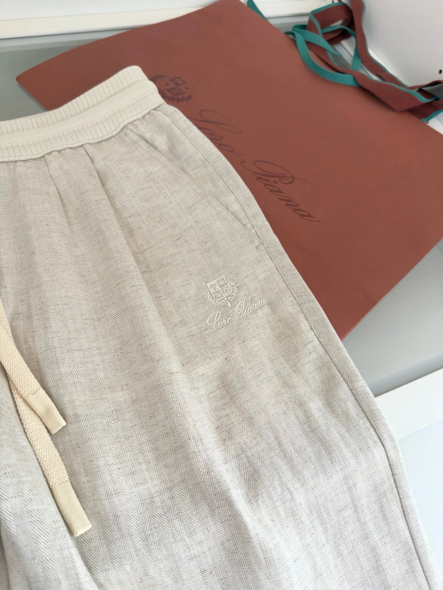 Italian LP men's summer new Tencel linen sweat-absorbing breathable simple fashion straight casual pants