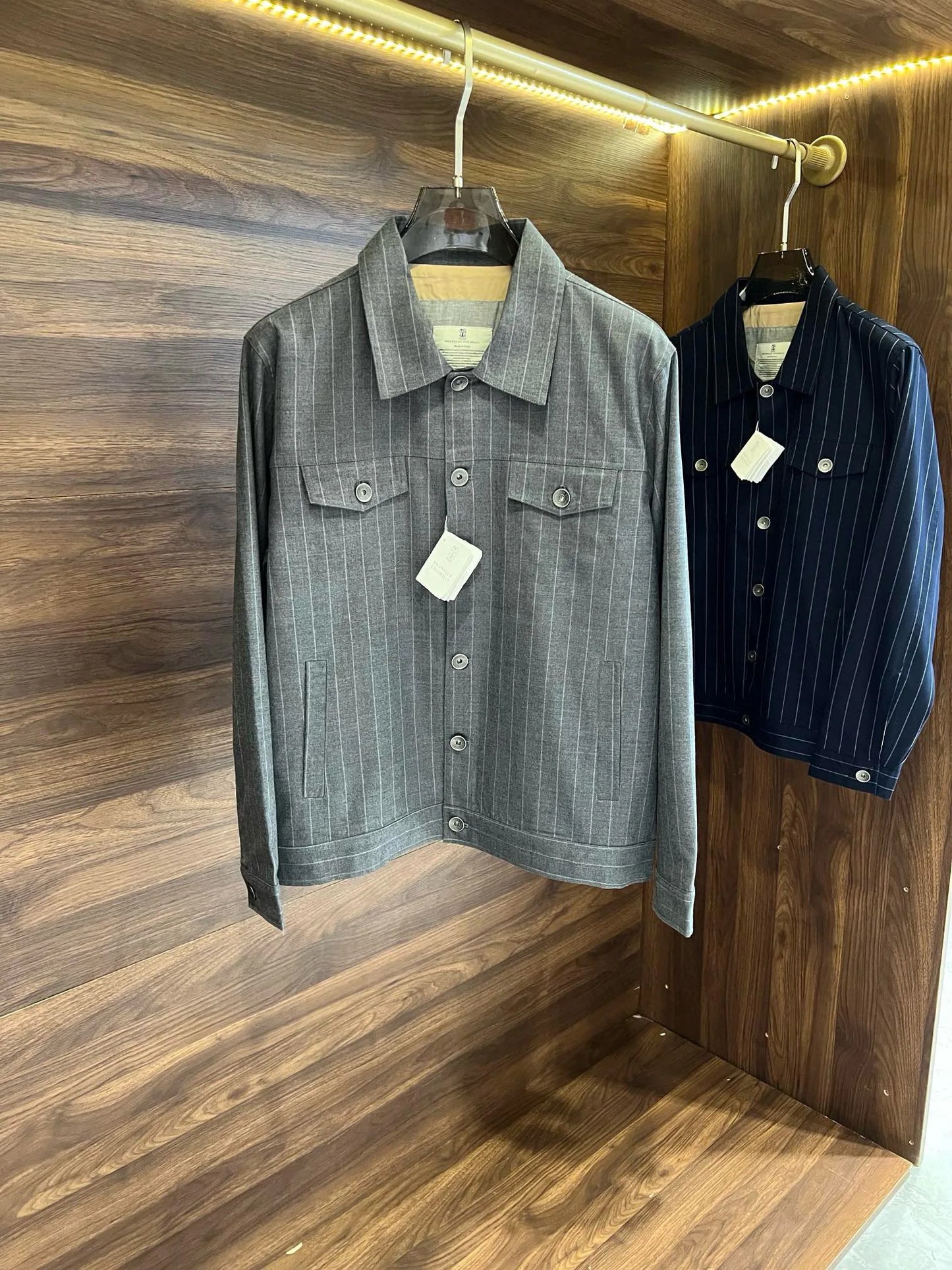 Italy BC old money style men's clothing 24 autumn and winter new wool material striped fashion business casual jacket