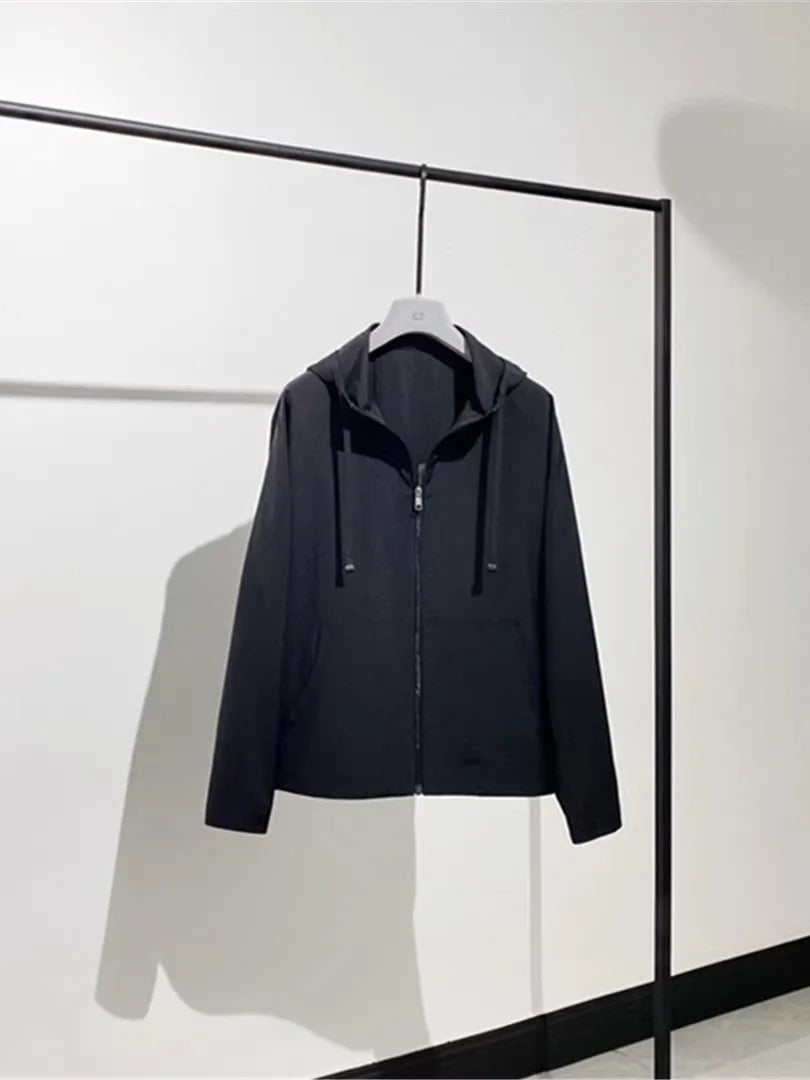 Simple and elegant premium light and breathable ultra-thin wool lyocell hooded sunscreen jacket jacket
