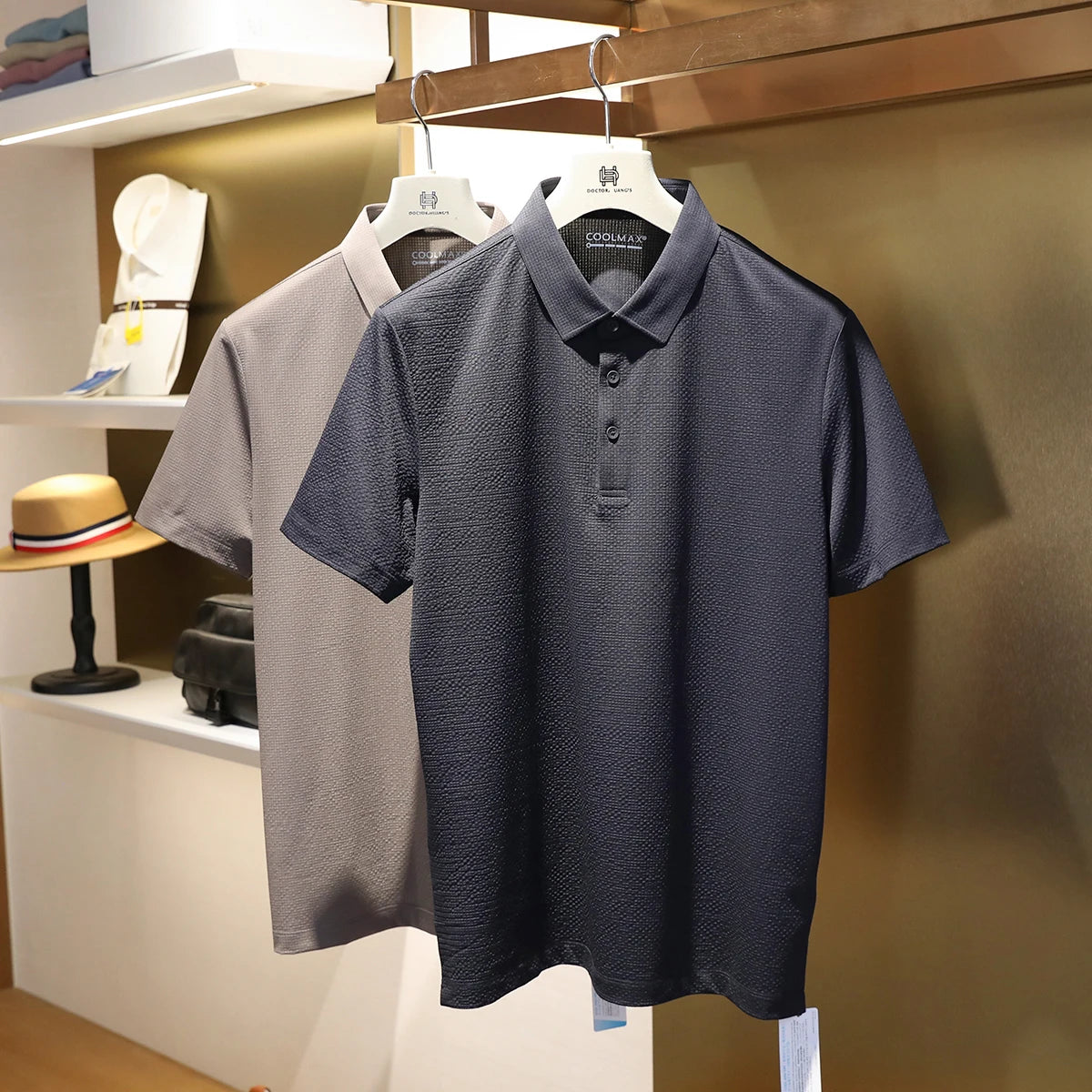 Coolmax Cool Sense Technology Summer New Business and Leisure Breathable Quick Drying Short Sleeve Anti Wrinkle Polo Shirt