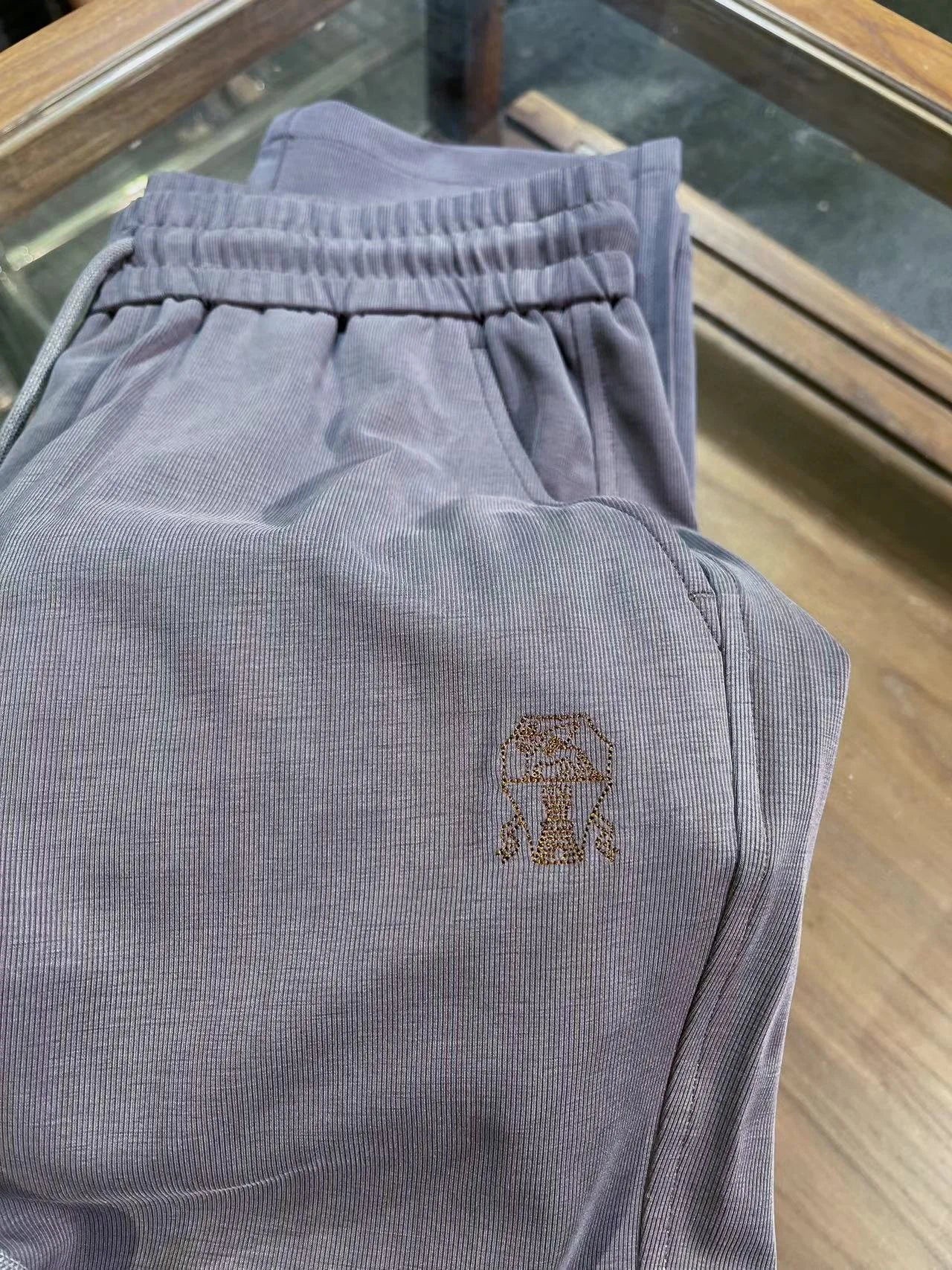 Italy BC men's summer new woven breathable fabric fashion old money style men's thin straight casual pants