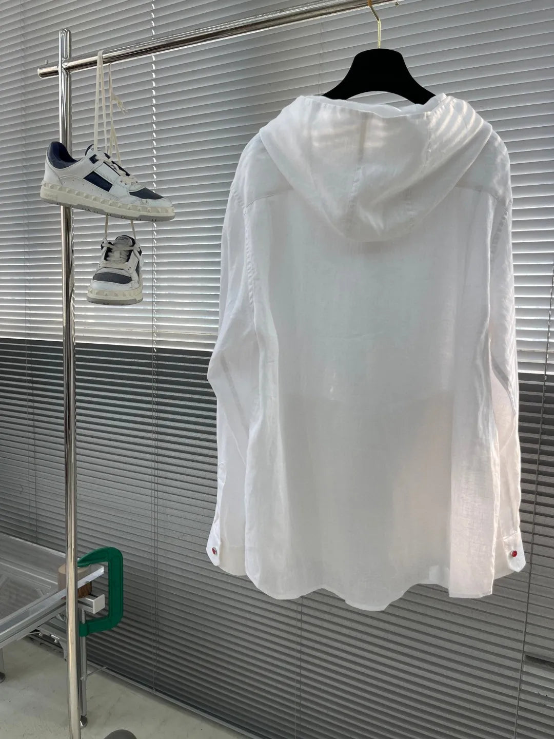 Italian Kiton Old Money Wind Summer High Version Pure Linen Windproof Sunscreen Casual Hooded Shirt Thin Jacket Men and Women