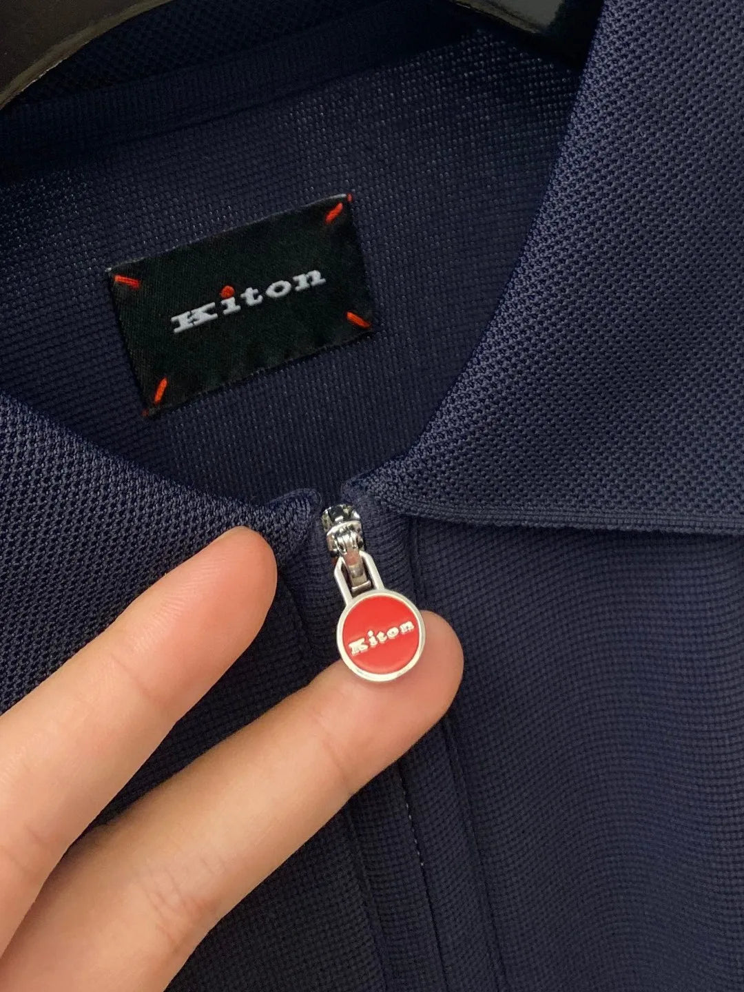 Kiton Men's 2025 Spring and Summer New Kiton Little Red Dot Lapel Business Casual Short Sleeve POLO Shirt