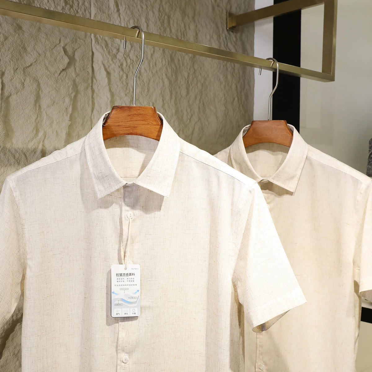 Z Italian luxury summer new light and thin liquid ammonia ice silk linen breathable and easy to take care of short-sleeved shirt