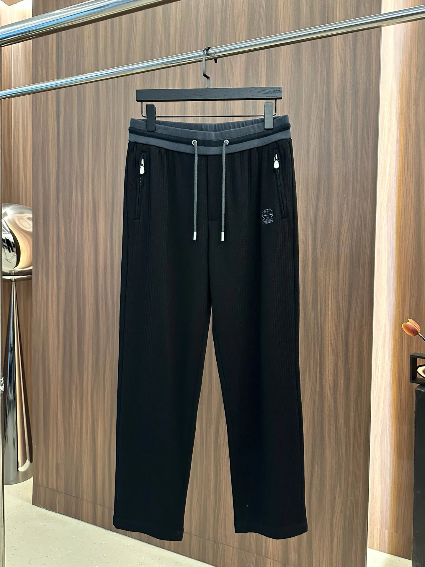 BC old money style men's clothing autumn and winter new wool striped versatile loose straight sweatpants business casual pants