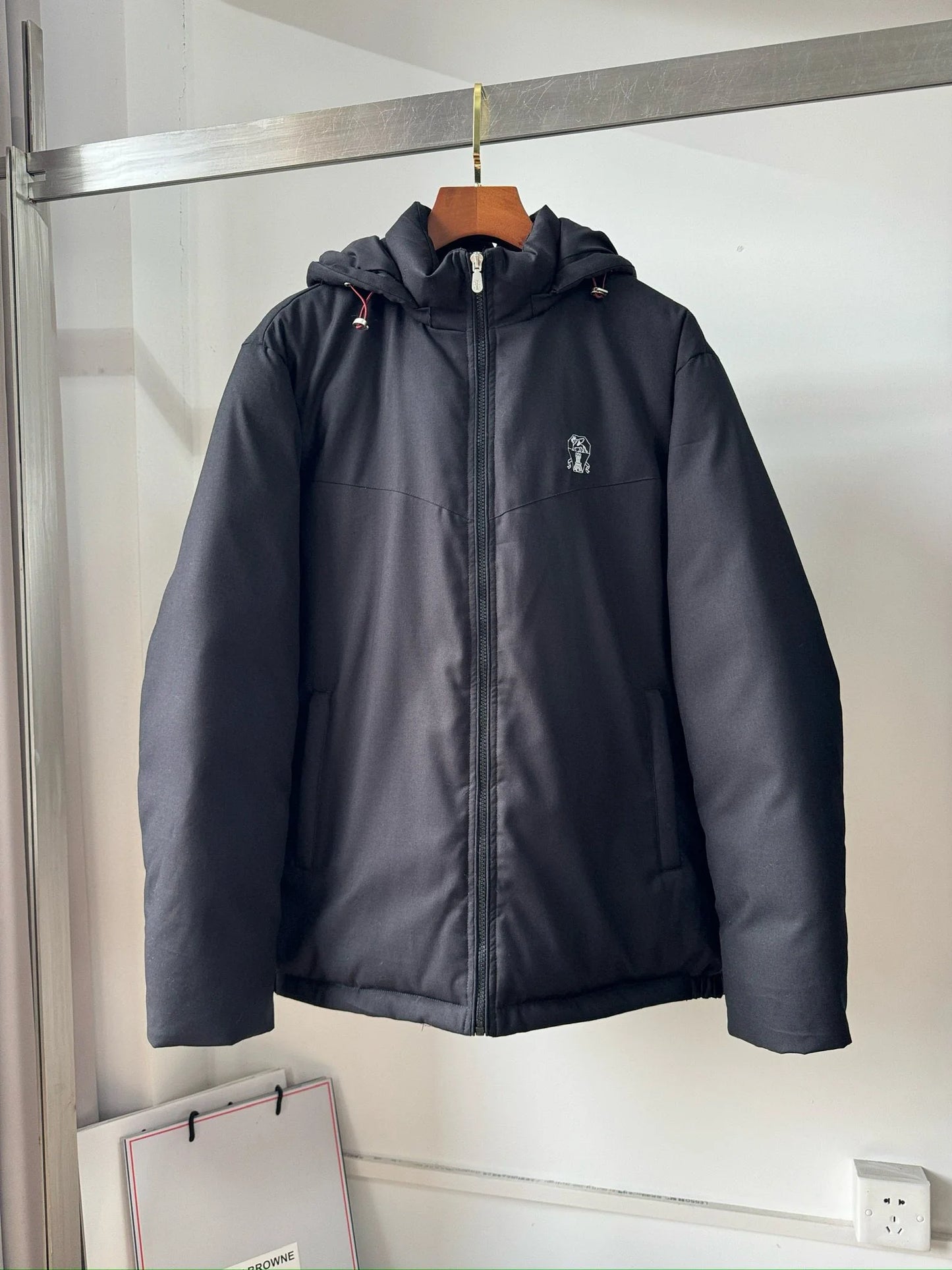 Italian BC men's autumn and winter new fashion casual thick warm stand collar hooded cotton coat thick jacket