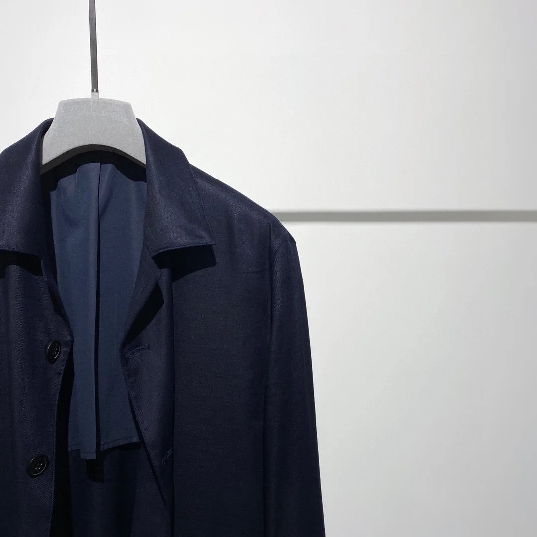 Classic old money style, high-end skin-friendly texture, breathable lapel linen tooling jacket