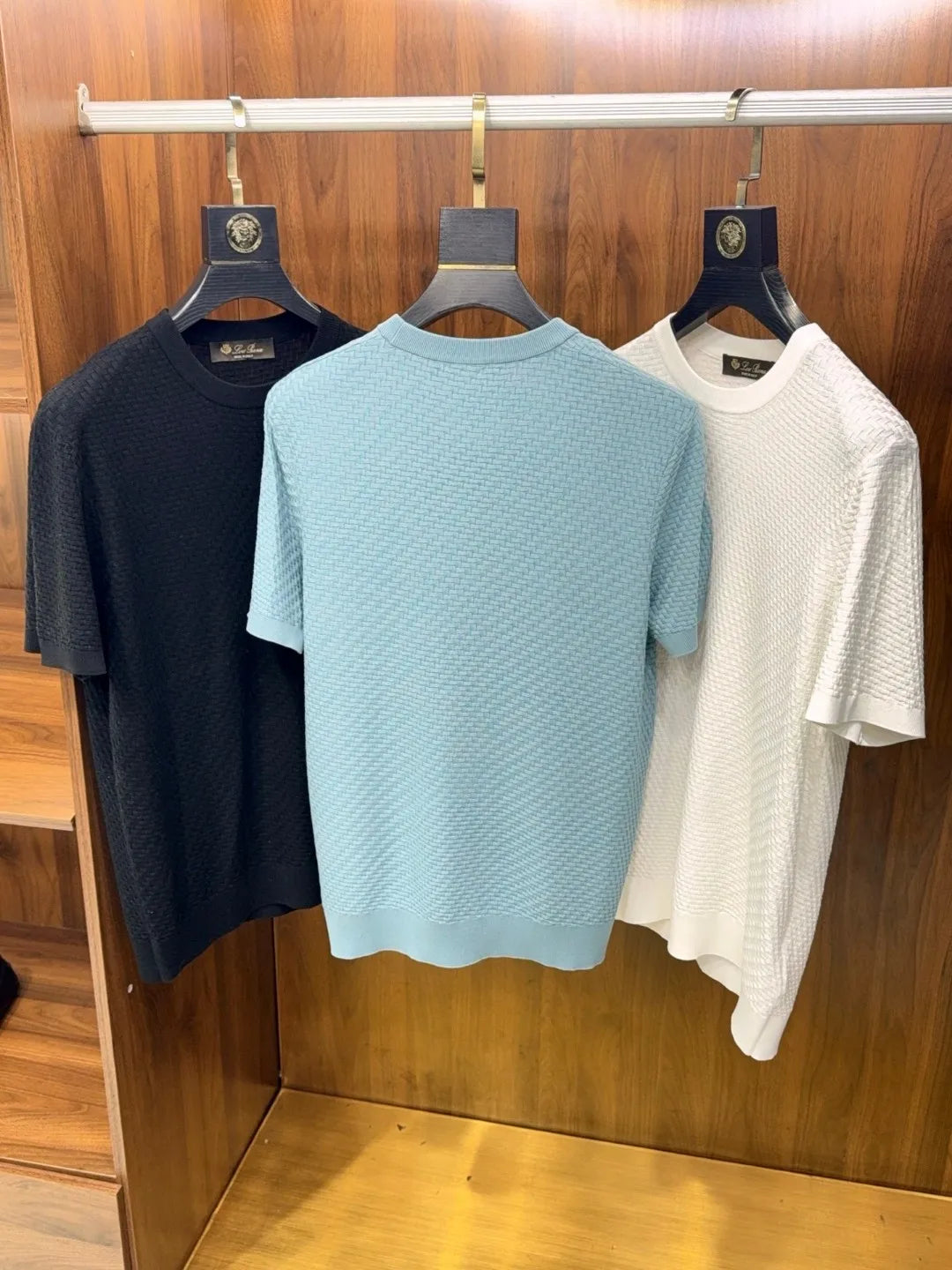 Italian LP old money style spring and summer high-quality Lyocell mixed silk round neck knitted shirt T-shirt
